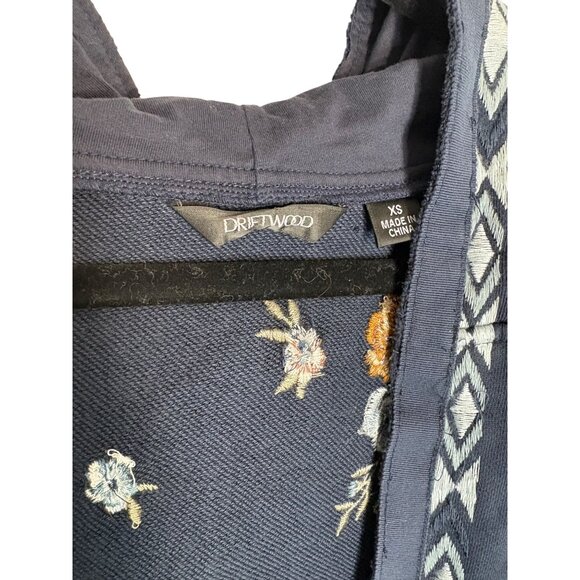 Driftwood Shelly Floral Embroidered Hooded Sweater-sz XS - Picture 5 of 13